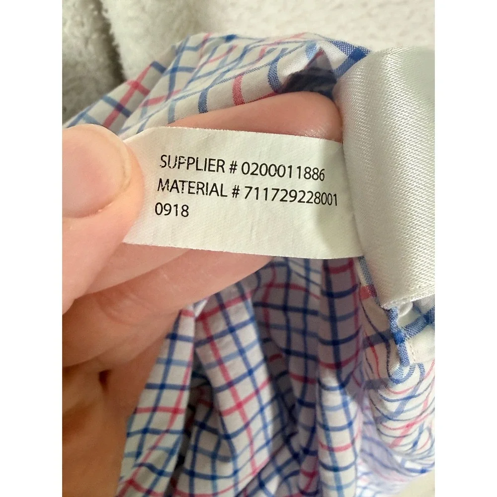 Polo Ralph Lauren Mens XLT Tall Cotton Stretch Check Button Down Shirt Blue Pink